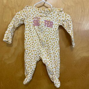 Carters pink and yellow floral onesie